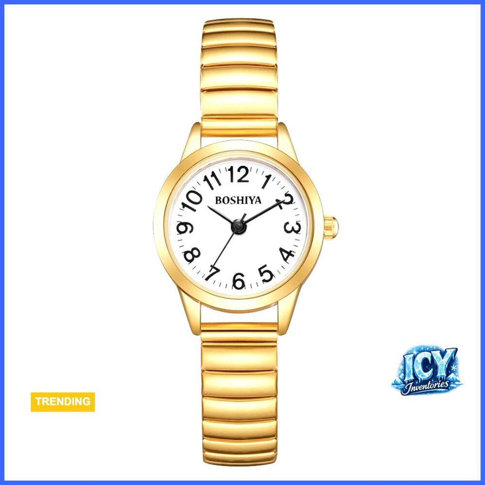 Stainless Steel Expansion Band Quartz Watch for Small Wrist